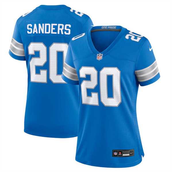 Women%27s Detroit Lions #20 Barry Sanders Blue Stitched Jersey Dzhi->women nfl jersey->Women Jersey
